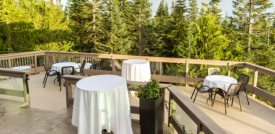 The Timber Room Deck as an event venue at Grouse Mountain
