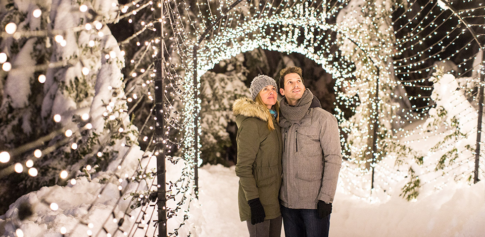 close up of couple light walk