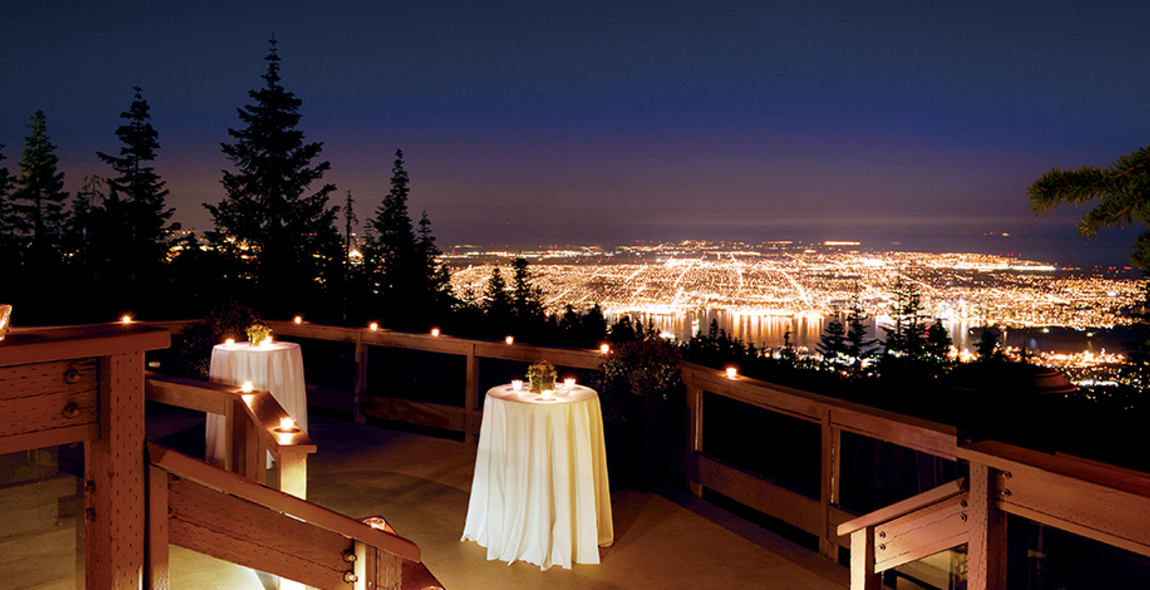 View from the Timber Room Deck of Vancouver at night