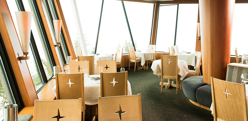 inside seating of The Observatory Restaurant as a venu