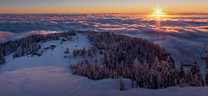 sunrise over the mountain