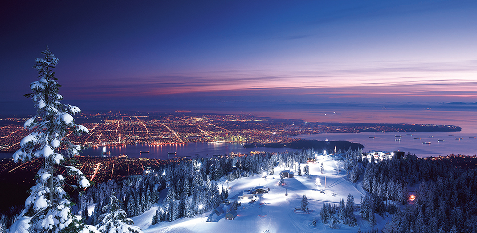 grouse mountain night time view shot