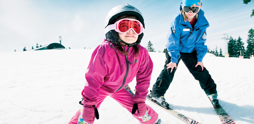 Private ski and snowboard lessons for your children at Grouse Mountain.