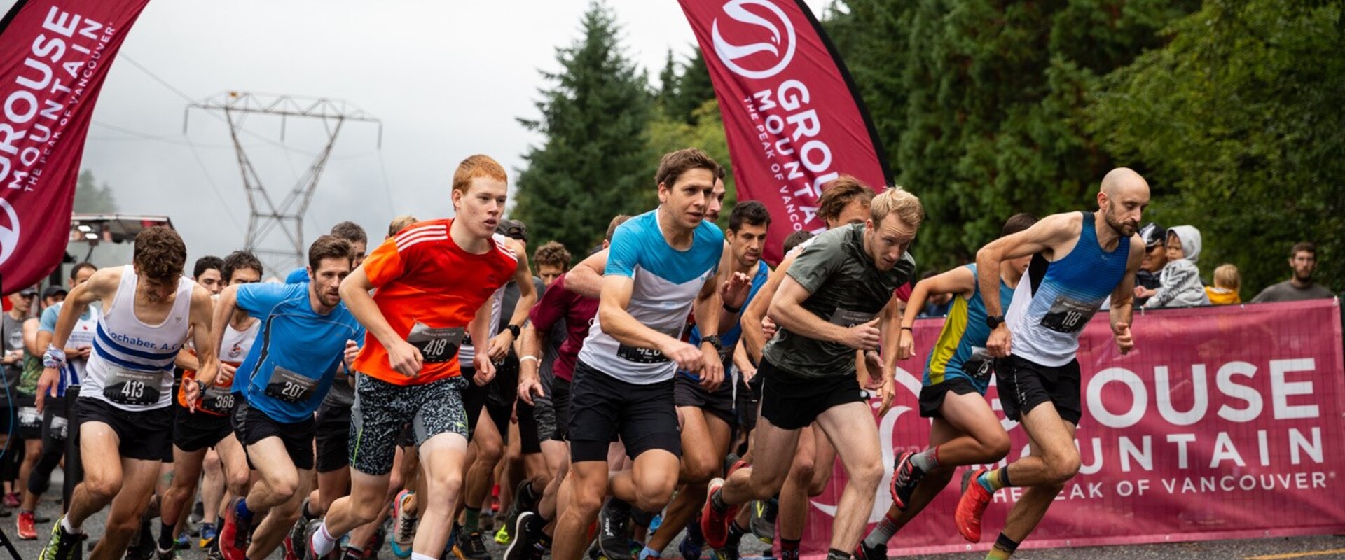 Start line of the 2019 Grouse Grind Mountain Run